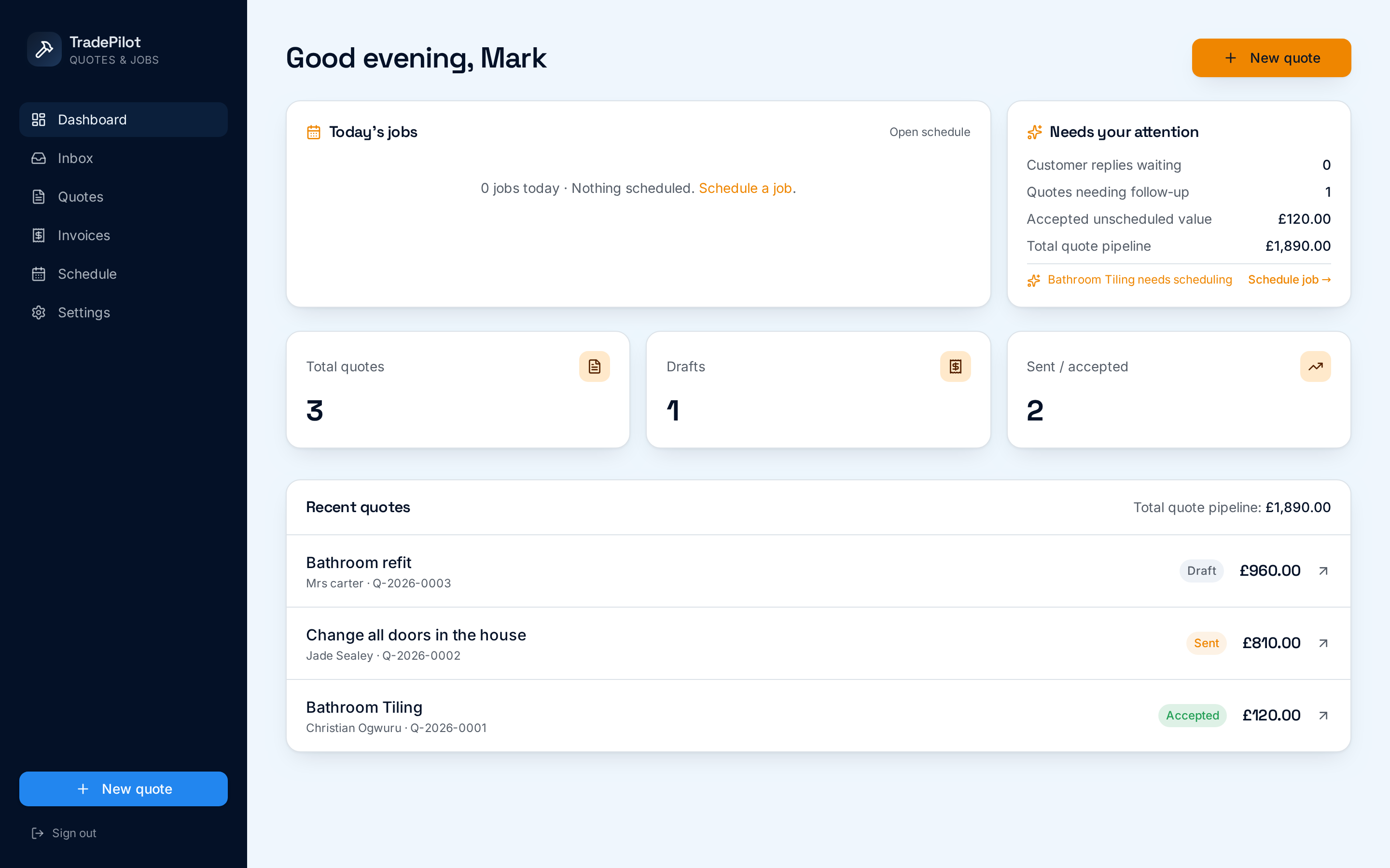 See where every job stands, at a glance.